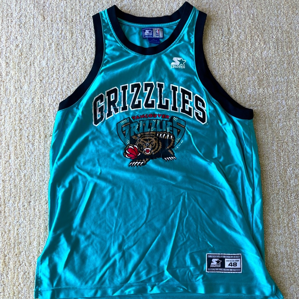 VTG STARTER Vancouver Grizzlies Mens M 48 Teal Authentic NBA Basketball Jersey